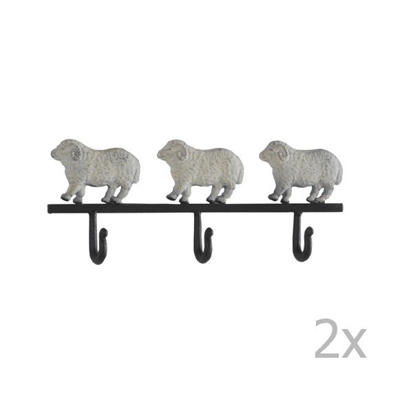 Set di 2 appendiabiti da parete Sheeps - Geese