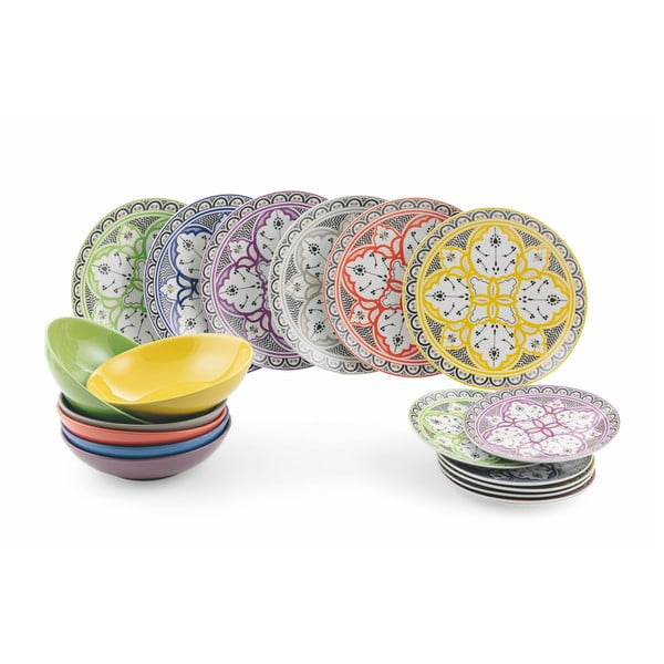 Set di piatti da 18 pezzi in porcellana e gres Marocco - VDE Tivoli 1996-image-1