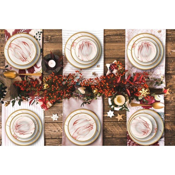 Set di stoviglie in porcellana Lucid Rose da 24 pezzi - Mia-image-1