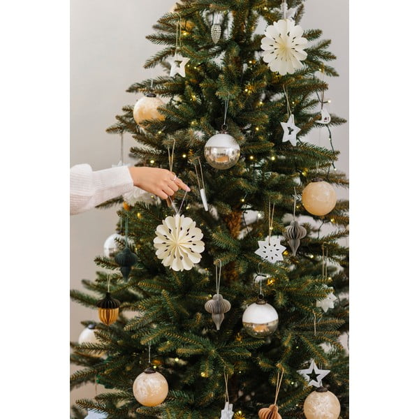 Decorazione per albero di natale in carta fatta a mano ø 10 cm Honeycomb Snowflake – Sass & Belle-image-2