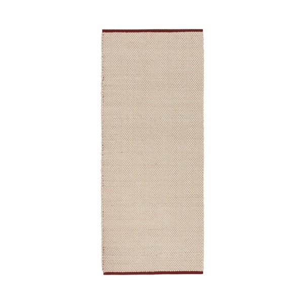 Passatoia rossa/beige in lana tessuta a mano 80x170 cm Lenu – noo.ma