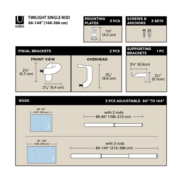 Mantovana estensibile in acciaio 213 - 365 cm Twilight - Umbra-image-4