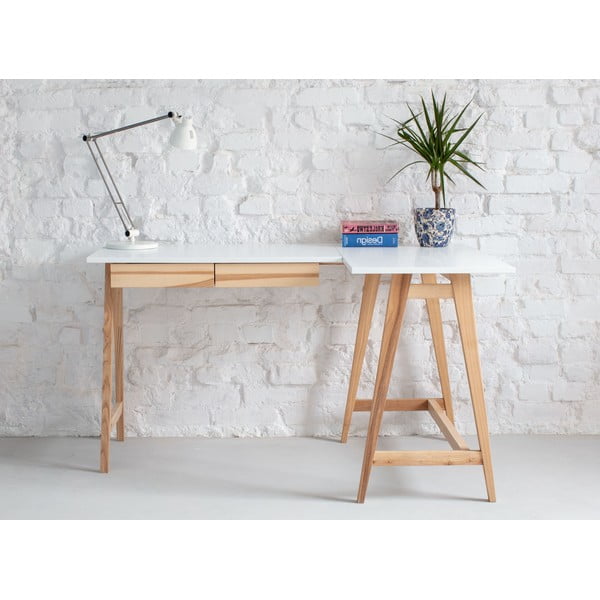 Tavolo da lavoro con piano bianco 85x135 cm Luka - Ragaba-image-2