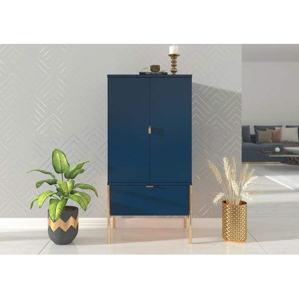 Cassettiera combinata in blu navy Polka - Skandica-image-3