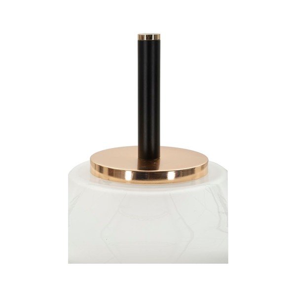 Lampada da terra bianca/nera con paralume in vetro (altezza totale 168 cm) Vintage – Mauro Ferretti-image-4