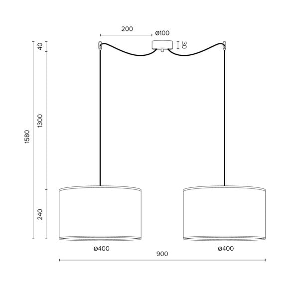 Apparecchio a sospensione bianco a due bracci Mika - Sotto Luce-image-4