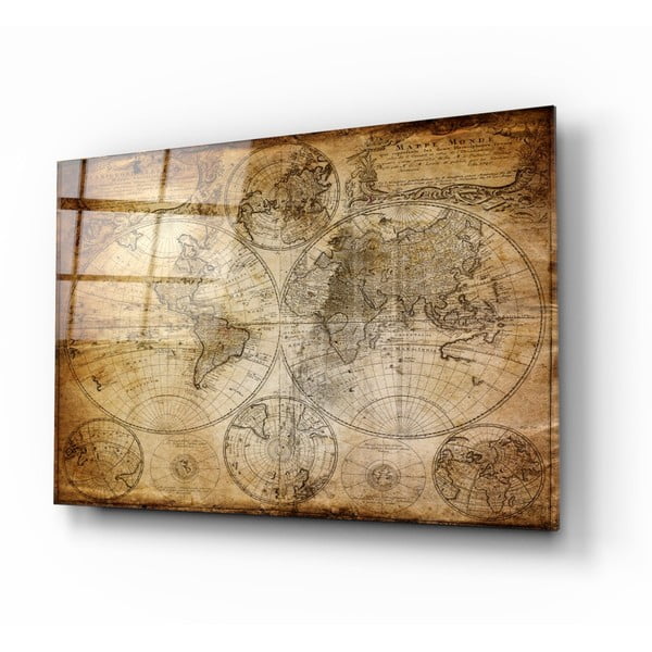 Pittura su vetro Mappa del mondo, 110 x 70 cm - Insigne