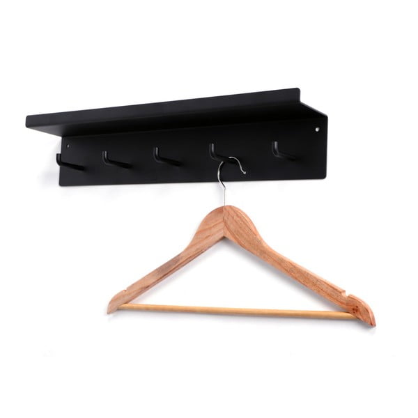 Appendiabiti da parete in ferro nero Greg, 11 x 50 cm Joy - Canett