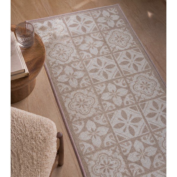 Passatoia beige lavabile 50x120 cm Constantine – douceur d'intérieur-image-1