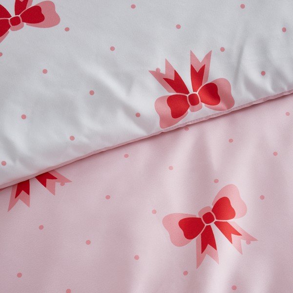 Set copripiumino e federa rosa per letto singolo 135x200 cm Dotty Bows – Sassy B-image-4