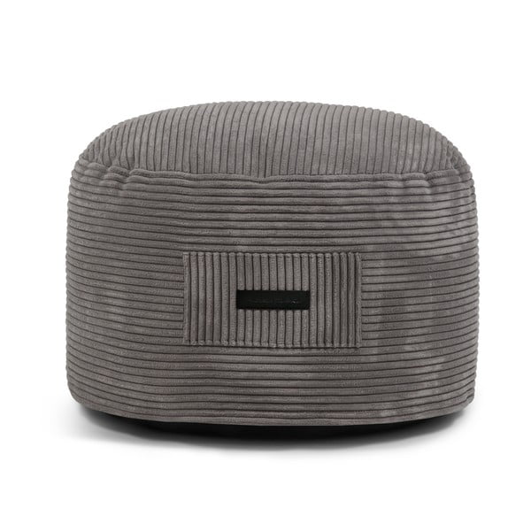 Poggiapiedi grigio scuro con rivestimento in velluto a coste Om 60 – SLOWDOWN