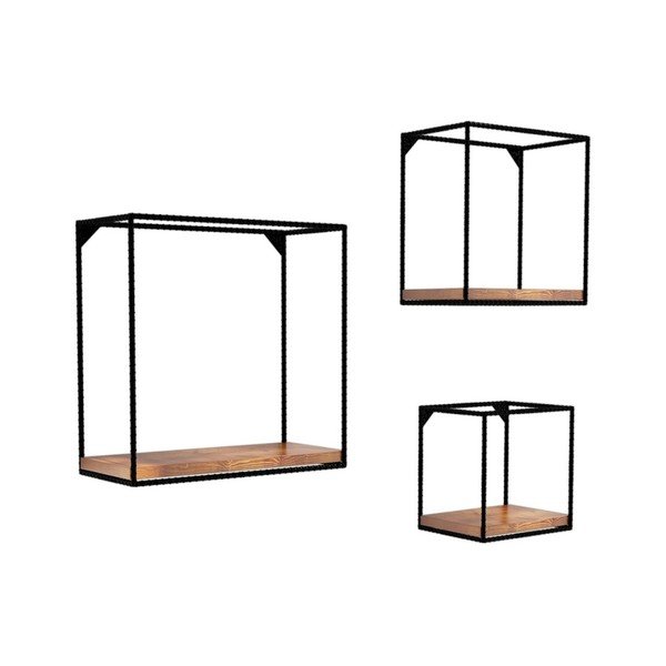 Set di 3 mensole da parete in pino massiccio Fato - Puqa Design