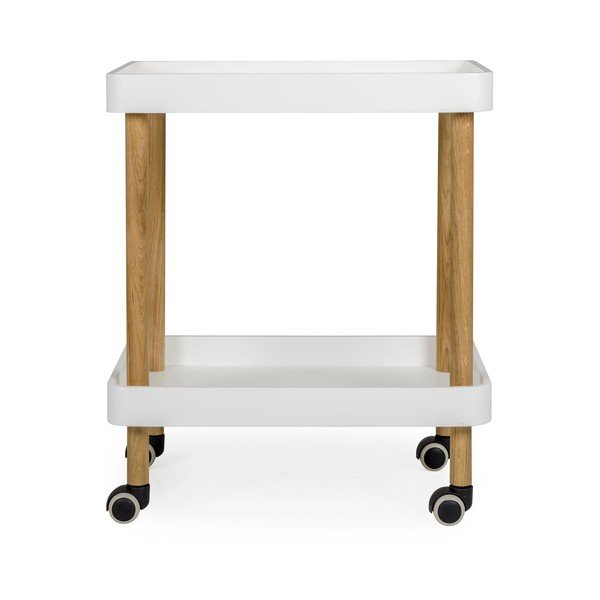 Carrello di servizio bianco su ruote Wagon Oak - Tenzo-image-3