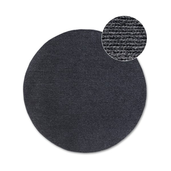 Tappeto rotondo grigio scuro in lana tessuto a mano ø 160 cm Francois - Villeroy&Boch