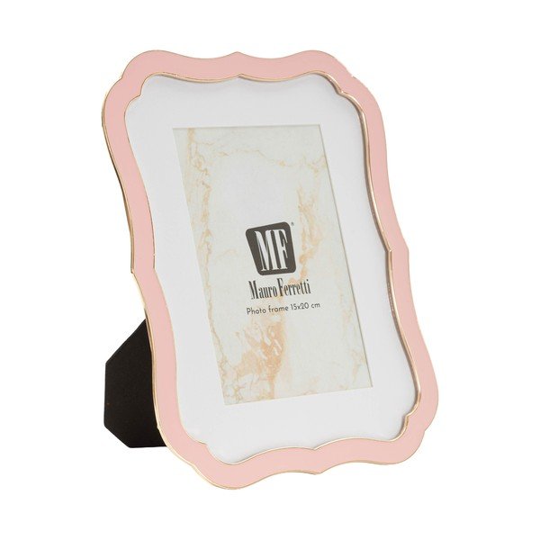 Cornice rosa chiaro in metallo/in vetro verticale con sostegno 17x22 cm Margot – Mauro Ferretti