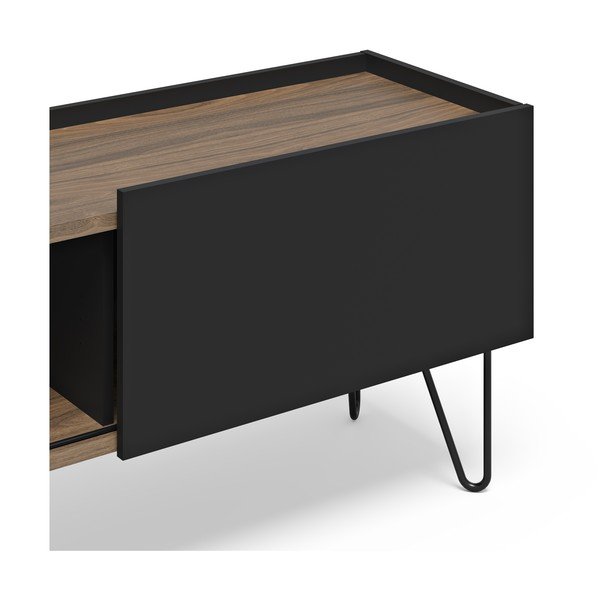 Tavolo TV marrone-nero in noce 140x59 cm Nina - TemaHome-image-4