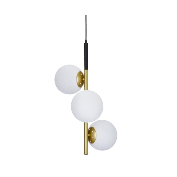 Lampada a sospensione color oro con paralume in vetro 32,5x32,5 cm Duo - Candellux Lighting