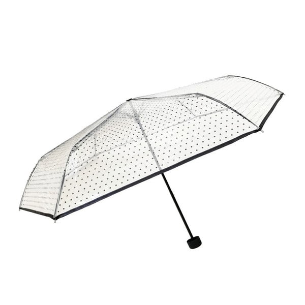 Ombrello pieghevole trasparente a pois neri, ⌀ 97 cm - Ambiance