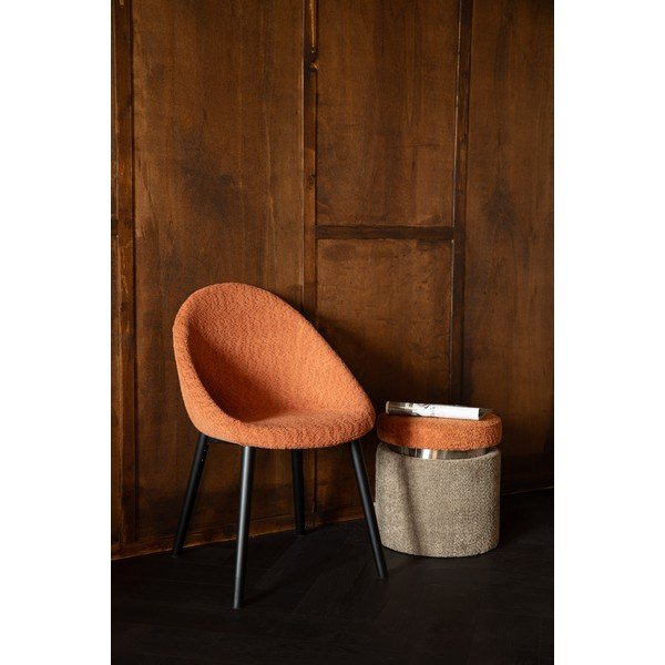 Sedia da pranzo arancione in imbottito Fenna – Dutchbone-image-1