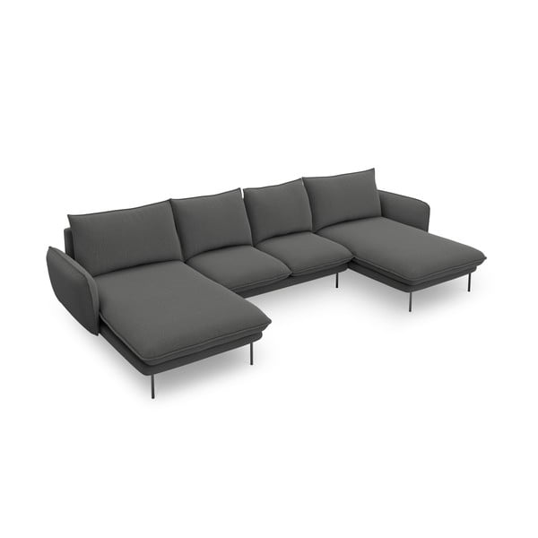 Divano a U grigio scuro Vienna - Cosmopolitan Design-image-2