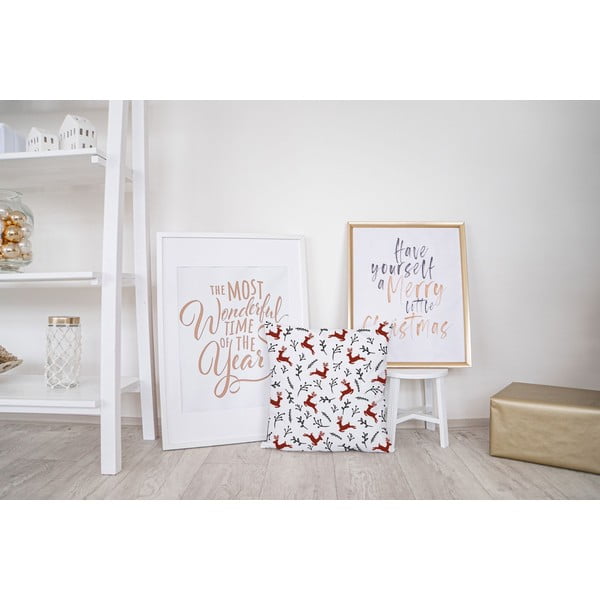 Cuscino natalizio con fodera in cotone Deer, 45 x 45 cm They are Flying - Butter Kings-image-1