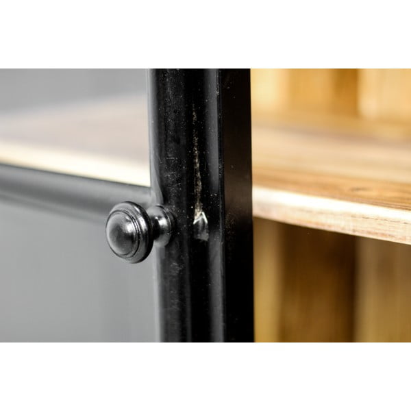 Vetrina in legno massiccio di acacia nera 170x90 cm Kingston - HSM collection-image-1