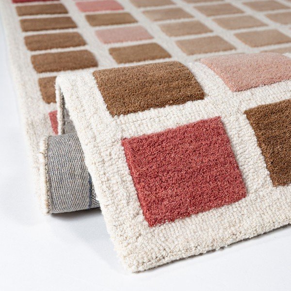 Tappeto rosa in lana tessuto a mano 140x200 cm Renga Wool – Flair Rugs-image-2