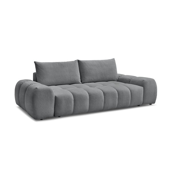 Divano grigio scuro allungabile e con contenitore rivestito in ciniglia 278 cm Everest – Bobochic Paris-image-3