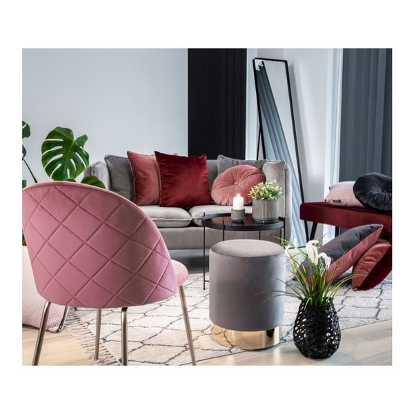 Pouf grigio , ø 34 cm Gamby - House Nordic-image-2