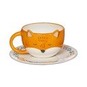 Tazza in dolomia arancione con piattino , 210 ml Finley Fox - Sass & Belle