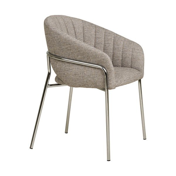 Sedia da pranzo grigio chiaro in acciaio con braccioli Costa – House Nordic