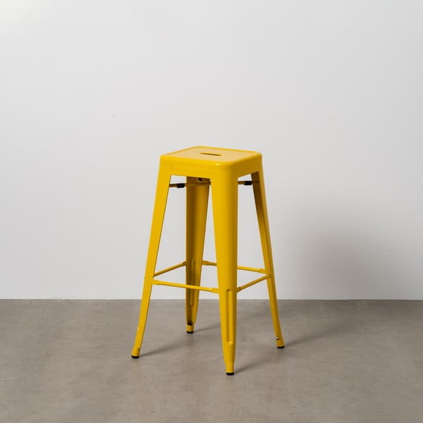 Set di sedie da bar gialla in metallo 2 pz (altezza della seduta 76,5 cm) – Ixia-image-1