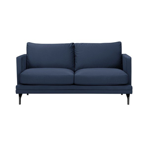 Tmavě modrá pohovka s podnožím v černé barvě Windsor & Co Sofas Jupiter