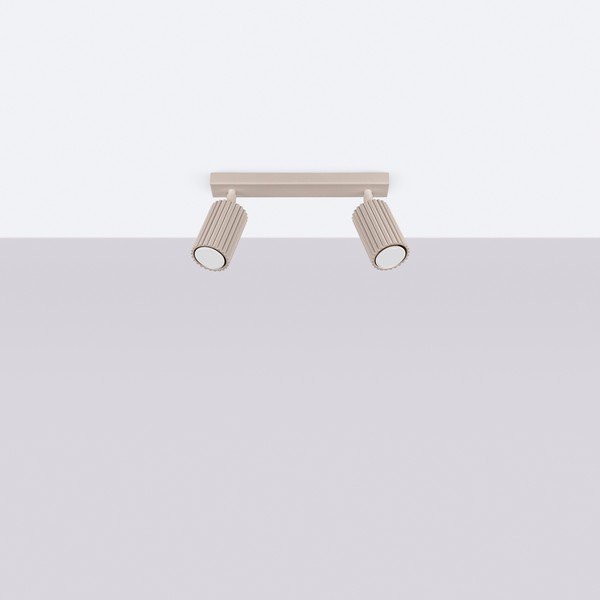 Faretto grigio tortora in metallo 6,5x30 cm Gleam – Sollux-image-2