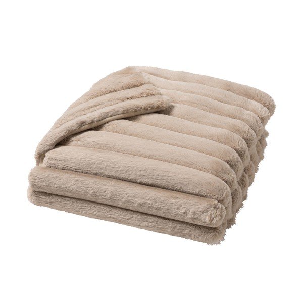 Coperta marrone chiaro in micropile 180x220 cm Boudoir – douceur d'intérieur