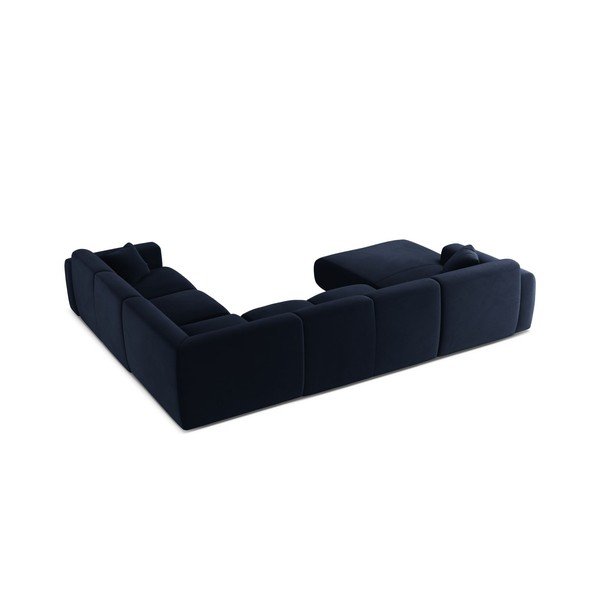 Divano angolare blu (a U) con rivestimento in velluto Molino – Micadoni -image-2