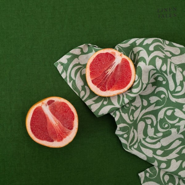 Tovagliolo in lino 40x40 cm Evergreen Damask – Linen Tales-image-3