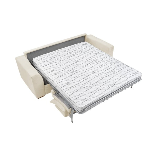 Divano color crema allungabile con rivestimento in velluto a coste 225 cm Augustin – Bobochic Paris-image-4