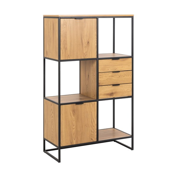 Libreria nera in rovere 85x141 cm Swindon - Actona-image-2