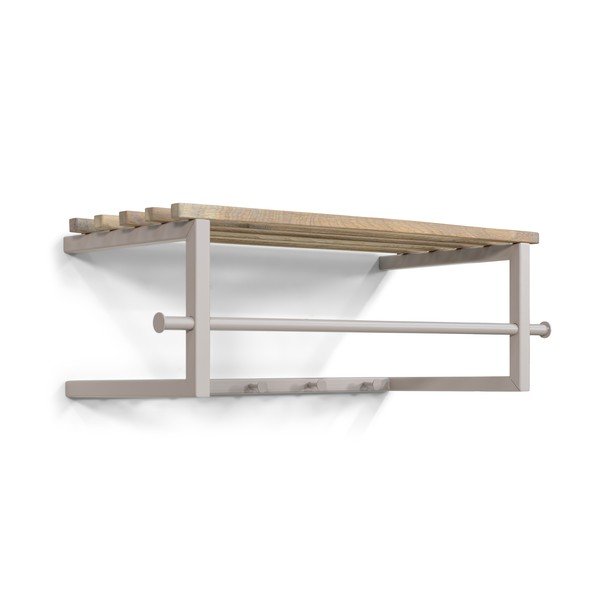 Attaccapanni da parete di colore naturale/grigio tortora in metallo con scaffale 76 cm Marco – Spinder Design-image-2