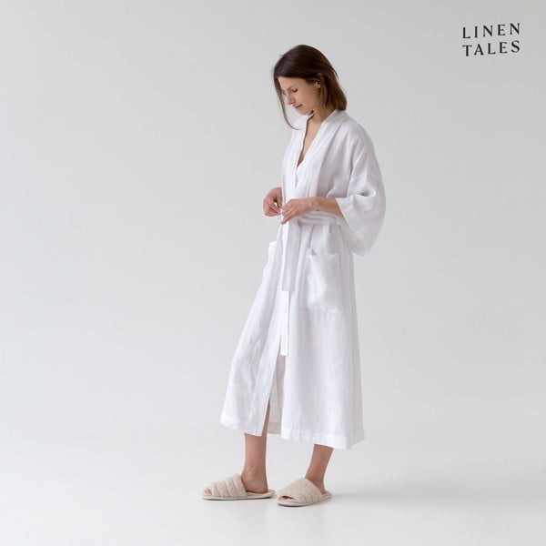 Vestaglia di lino bianca taglia S/M White - Linen Tales-image-2