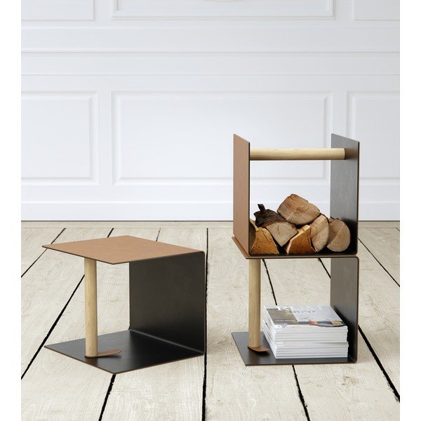 Scatola decorativa nera/di colore naturale in metallo/in eco pelle 32x38x31 cm Bull – LIND DNA-image-1
