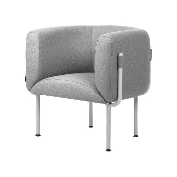 Poltrona grigia con rivestimento in lana Ubi – noo.ma
