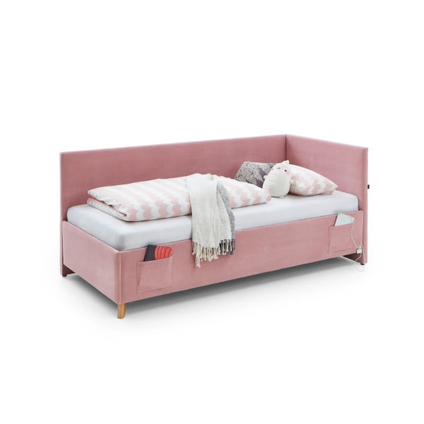 Letto da bambini con sponde rosa imbottito rete non inclusa 120x200 cm Cool – Meise Möbel-image-2