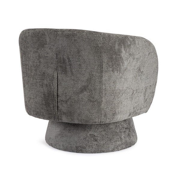 Poltrona grigio scuro girevole con rivestimento in ciniglia Julienne – Bizzotto-image-4
