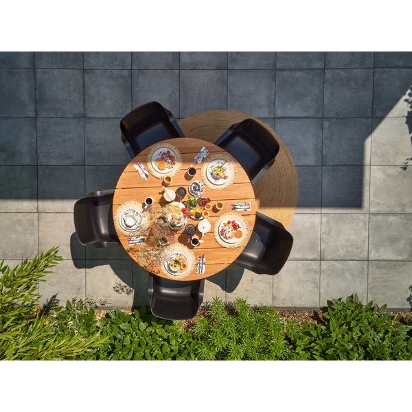 Tavolo da pranzo da giardino rotondo in teak massiccio ø 150 cm Stephanie – Hartman-image-1