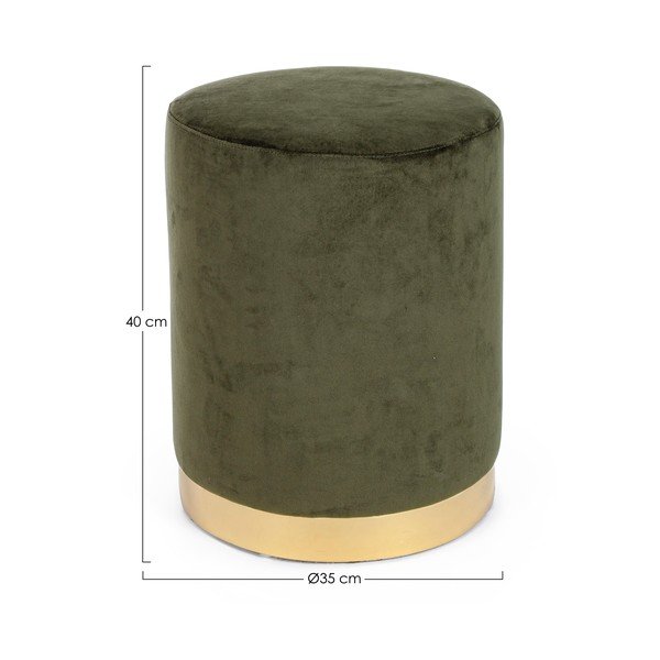 Poggiapiedi verde scuro con rivestimento in velluto Lucilla – Yes Everyday-image-3