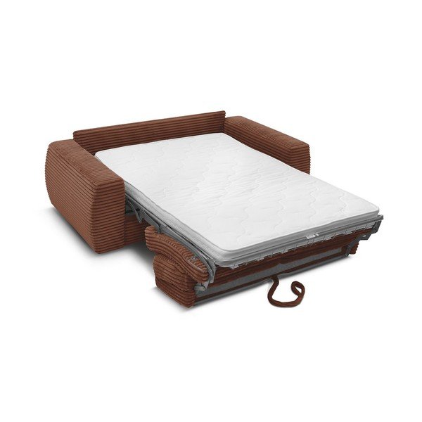 Divano arancione per il riposo quotidiano/allungabile con rivestimento in velluto a coste 220 cm Hugo – Bobochic Paris-image-4