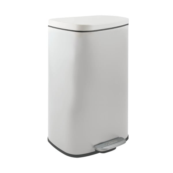 Cestino per la spazzatura bianco opaco in acciaio con pedale 50 l   Akira – Spirella