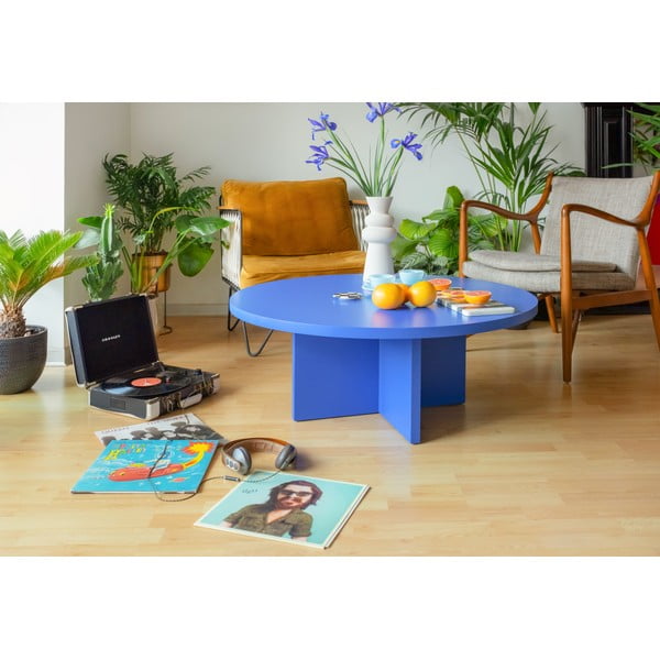 Tavolino da salotto rotondo blu ø 100 cm Pausa – Really Nice Things-image-2